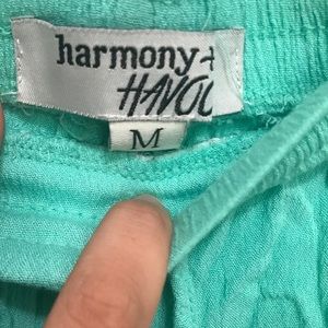 Teal loose shorts with tie